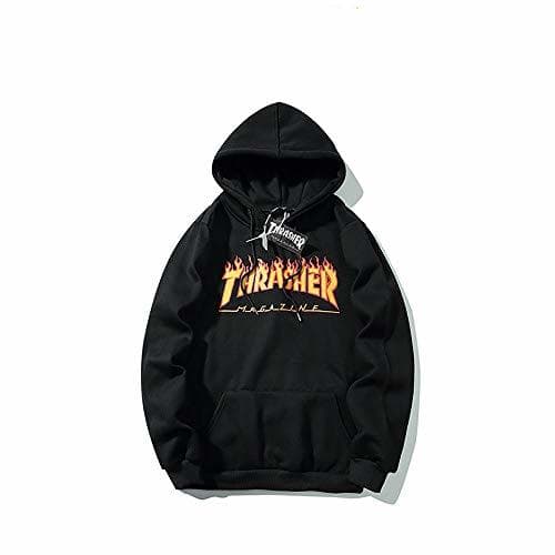 Fashion ZALA Thrasher Sudadera Capucha Pullover Hood para Hombres y Mujeres con el