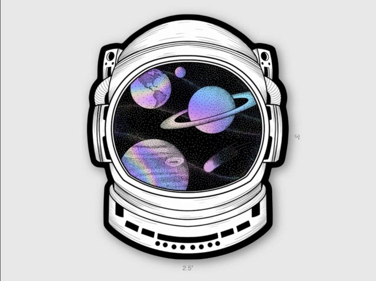 Fashion sticker space helmet