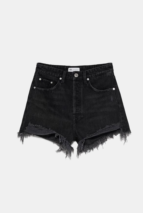 Producto ZARA Hi-rise Denim Shorts in Black