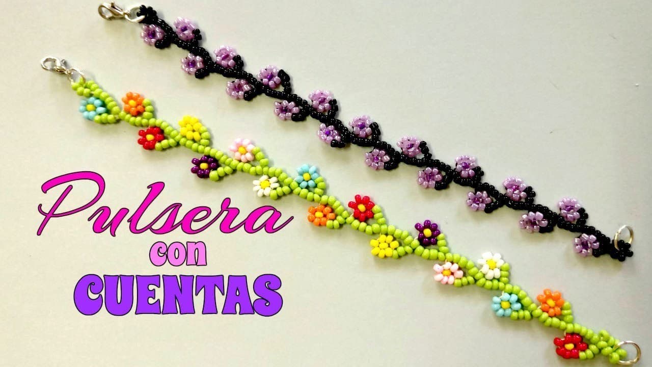 Fashion PULSERA con CUENTAS/MOSTACILLAS en forma de FLOR ...