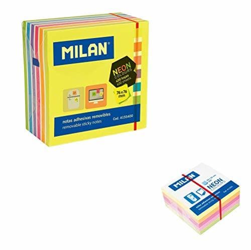 Producto Milan-2 Tacos Notas adhesivas 76x76 mm y 50x50 mm Colores Neón