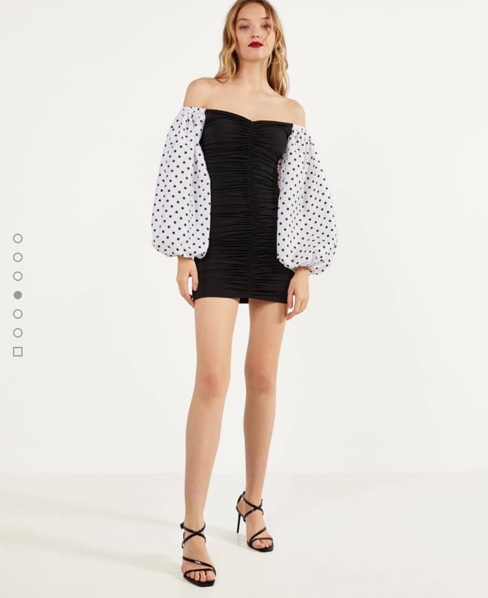 Producto Dress with voluminous polka dot sleeves 