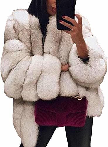 Fashion Women's Coats Jackets Faux Fur Loose Fluffy Thick Solid Coat