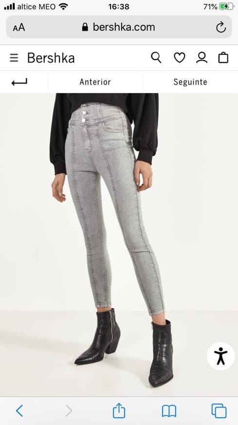 Moda Calças skinny fit cintura alta 