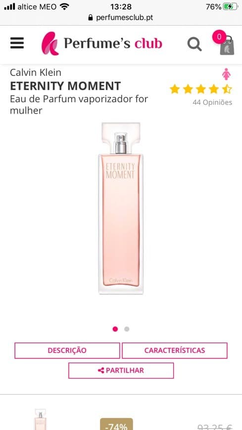 Fashion ETERNITY MOMENT perfume EDP preços online Calvin Klein ...