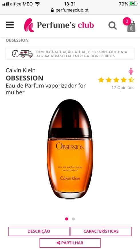 Fashion OBSESSION perfume EDP preços online Calvin Klein - Perfumes Club