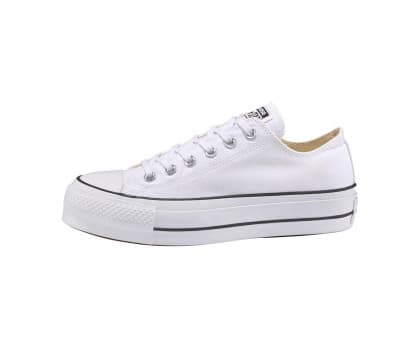 Fashion Converse Chuck Taylor CTAS Lift Ox Canvas, Zapatillas para Mujer, Blanco