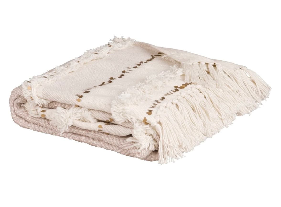 Fashion Manta bereber de algodón beige 160x210 Beaver | Maisons du ...