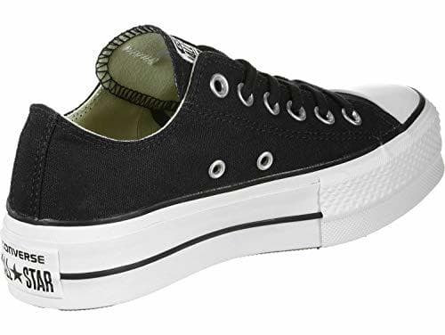 Fashion Converse Chuck Taylor CTAS Lift Ox Canvas, Zapatillas para Mujer, Blanco