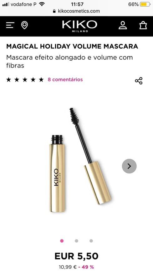 Producto Mascara efeito alongado e volume com fibras