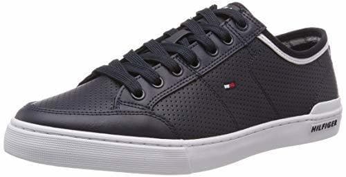 Lugar Tommy Hilfiger Core Corporate Leather Sneaker Zapatillas Hombre, Azul