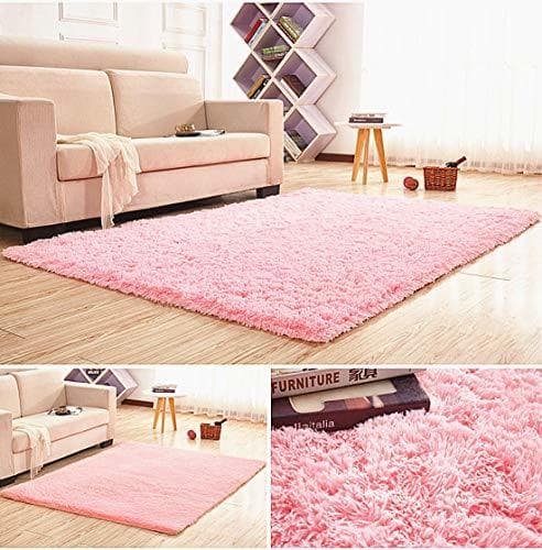 Producto LIYINGKEJI Alfombras Modernas Super Suaves de la Pelusa, 80X120 CM, Dormitorio Sala