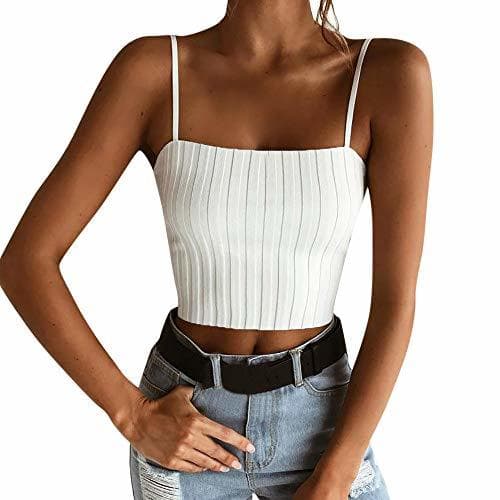 Fashion POLP Crop Tops Camiseta sin Mangas para Mujer Mallas y Bodies Ropa