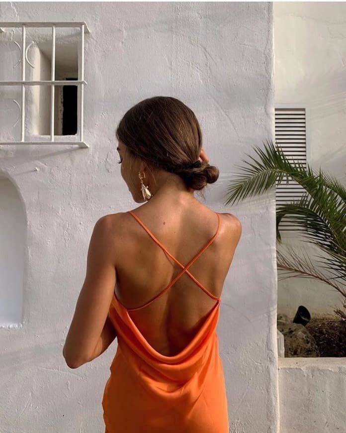 Moda Vestido laranja