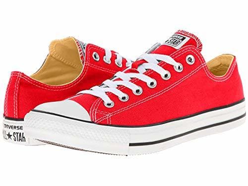 Fashion Converse Chuck Taylor All Star Ox, Zapatillas de Lona, Unisex, Rojo