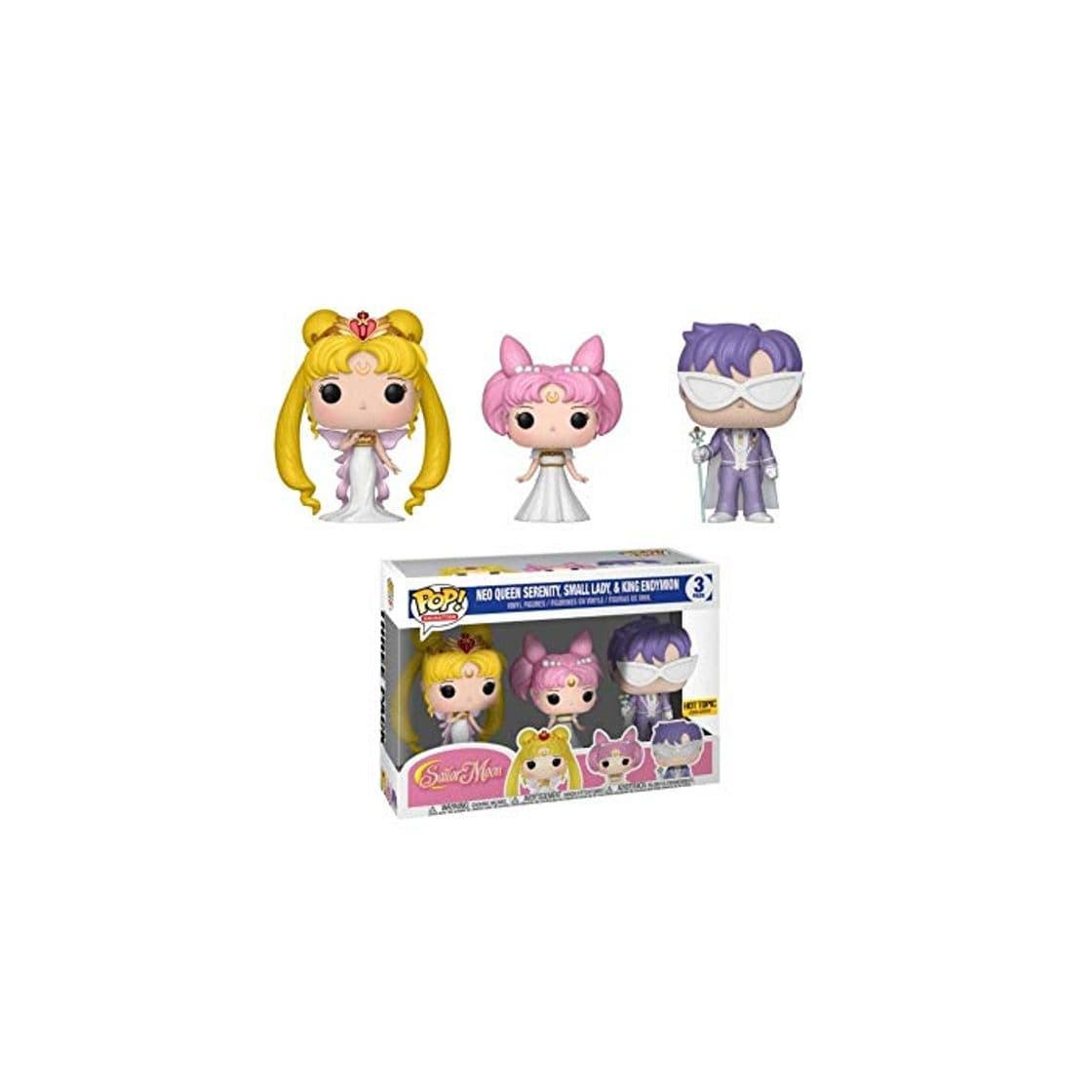 Producto Set 3 Figuras Pop Sailor Moon Queen Serenity Small Lady King Endymion