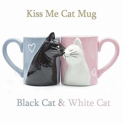 Producto Beso gato Sistema de la taza de los pares del café