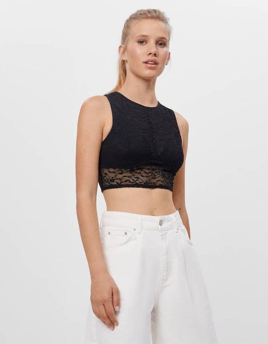 Moda Top Cropped Lace 