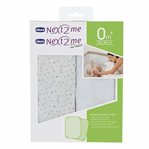 Product Chicco - Set de 2 sábanas bajeras ajustable para mini cuna 50