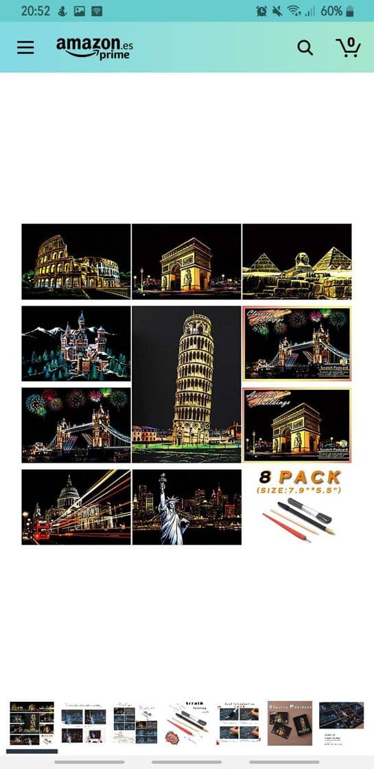 Producto SiYear Scratch Paper Rainbow Painting Sketch, City Series Night Scene, Scratch Painting