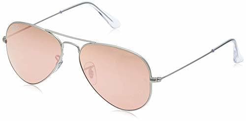 Moda Ray-Ban Aviator Large Metal, Gafas de sol para Hombre, Plateado