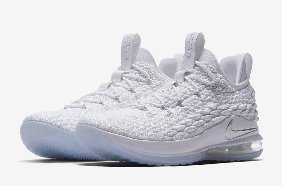 Fashion Nike Men's Lebron XV Low Shoe White/Metallic Silver