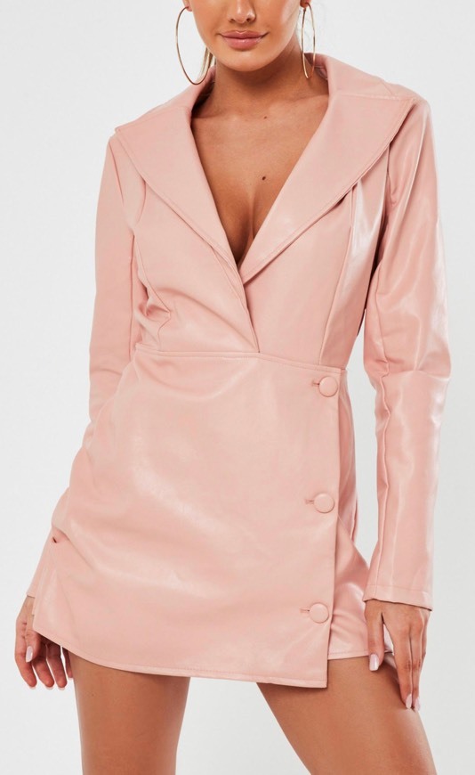 Product Pink Leather Playsuit