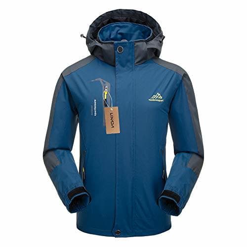 Product Lixada Chaqueta de Montaña Hombres Impermeable Cortaviento con Capucha Desmontable para Running