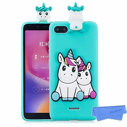 Product HopMore Funda para Xiaomi Redmi 6A Silicona Dibujo 3D Divertidas Panda Animal