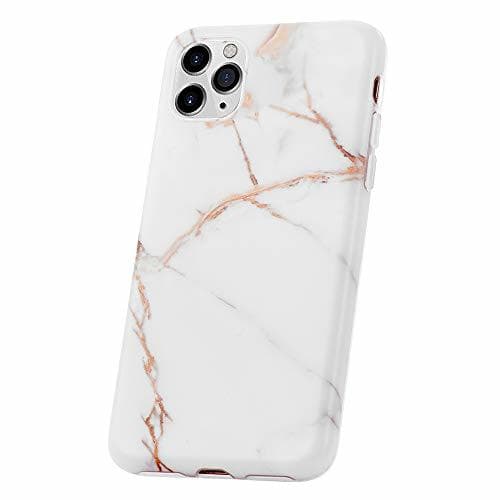 Lugar QULT Carcasa para Móvil Compatible con iPhone 11 Pro Funda marmol Blanco