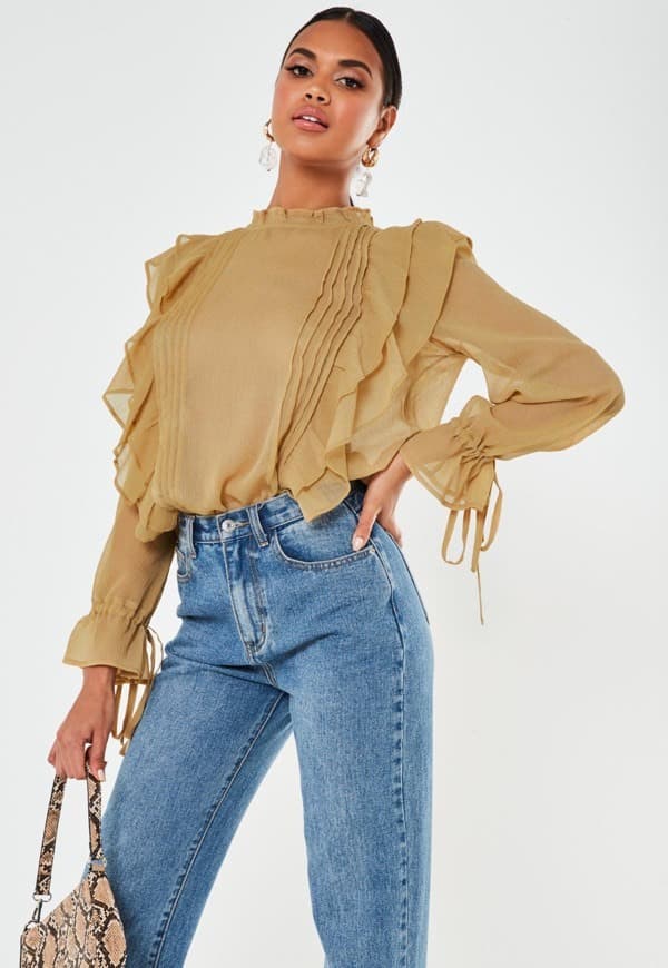 Producto Camel Chiffon Ruffle Blouse