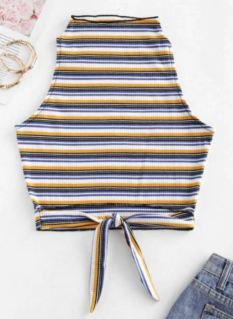 Producto Cropped Ribbed Stripes Tank Top