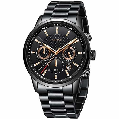 Moda WISHDOIT Hombre Elegante Deportes Reloj de Cronógrafo de Cuarzo Analógico Impermeable con