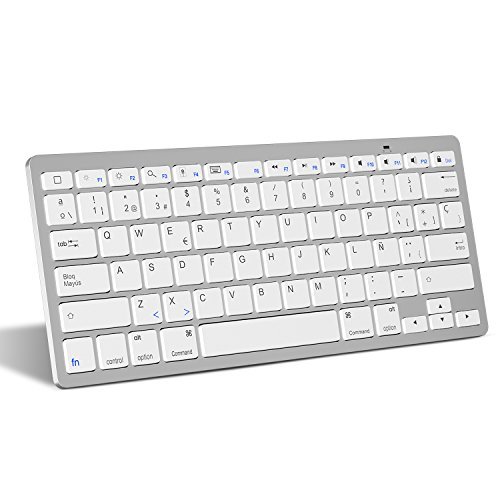 Electronic OMOTON Bluetooth Teclado Español Ultra-Delgado Mini para iPhone/iPad Air/iPad Pro/iPad Mini y