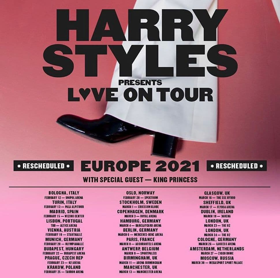 Moda Harry Styles LOVE ON TOUR, Europe 2021