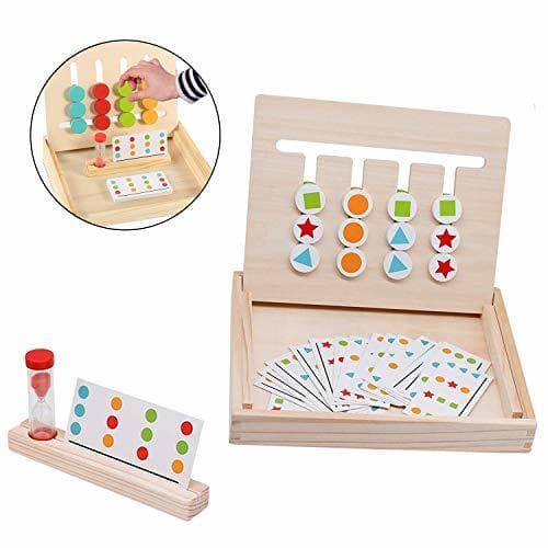 Product TATAFUN Juego de Madera Montessori Clasificación con Tarjetas de Patrón y Disco