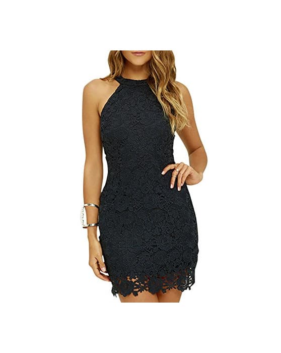 Producto Mujeres Vestido Encaje Bodycon Corto sin Mangas Casual Slim Falda para Fiesta