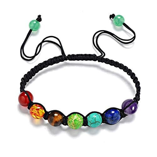 Moda 7 chakras pulsera yoga jade ágata kundalini mujer terapias magneticas, curación energética