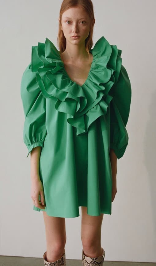 Producto Vestido Verde Folhos Zara