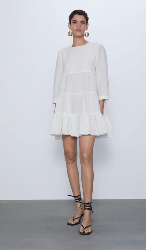 Moda Vestido Branco Básico Zara 