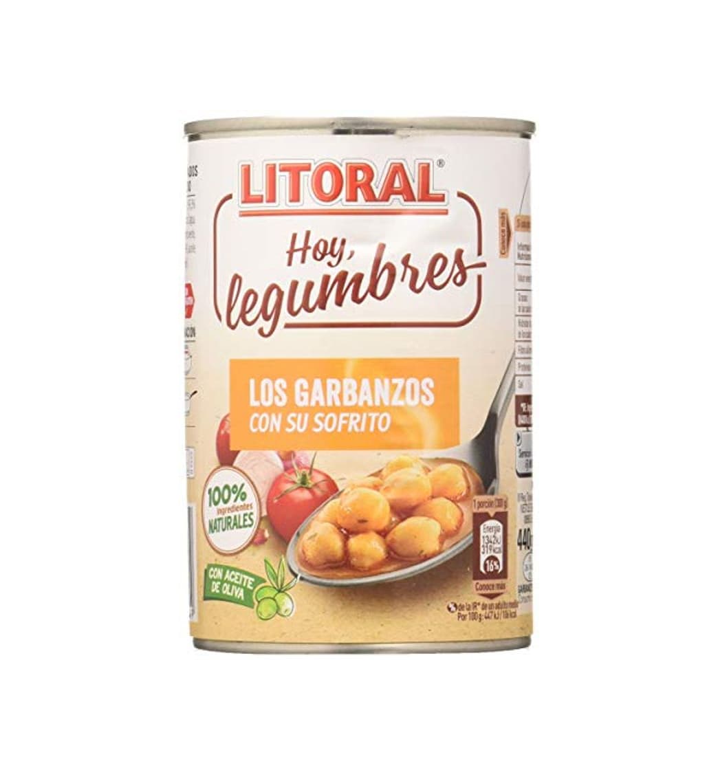 Product LITORAL Hoy Legumbres Garbanzos con su sofrito - Plato Preparado Sin Gluten