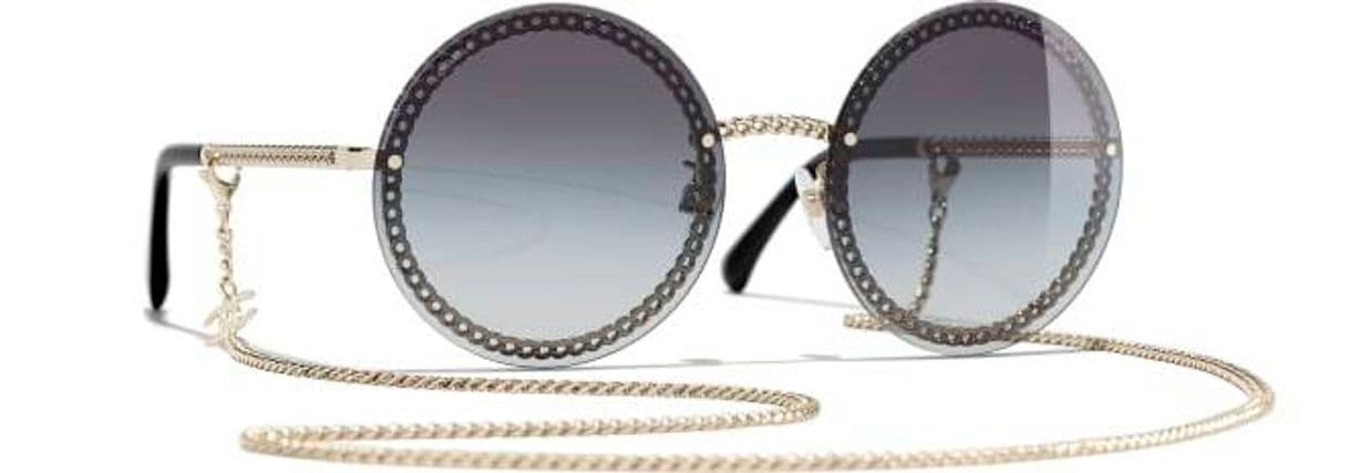 Fashion Round Sunglasses, metal, silver - CHANEL