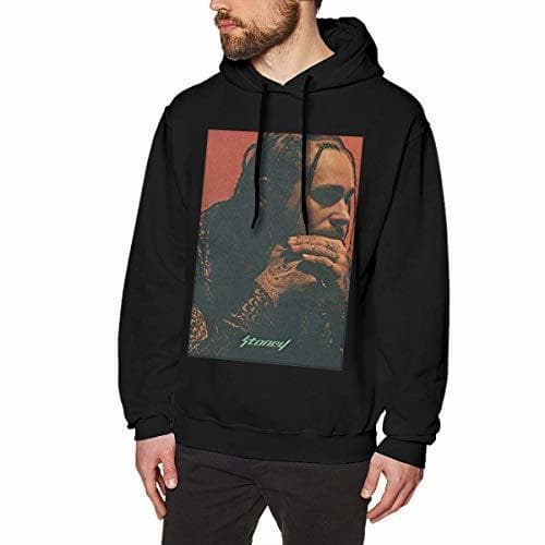 Fashion Mens Stoney Post Malone Hoodie Black Hoodie Sweatshirt L