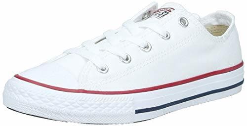 Fashion Converse Chuck Taylor All Star, Zapatillas de Lona Infantil, Blanco, 34 EU