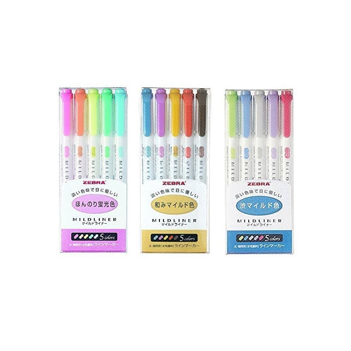 Producto Paquete de 3 juegos de rotuladores Zebra MILDLINER WKT7-5C