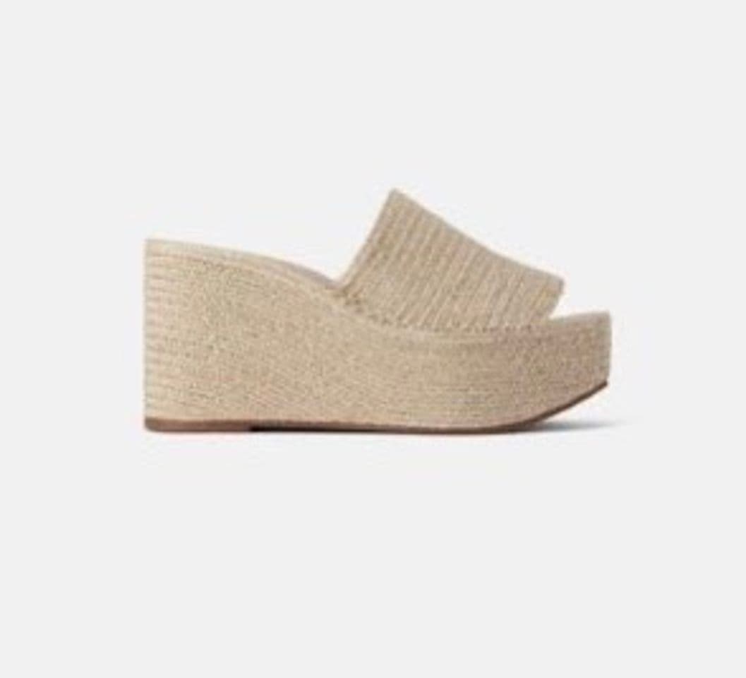 Moda Sandalias con Plataformas de Esparto Aruba Camel