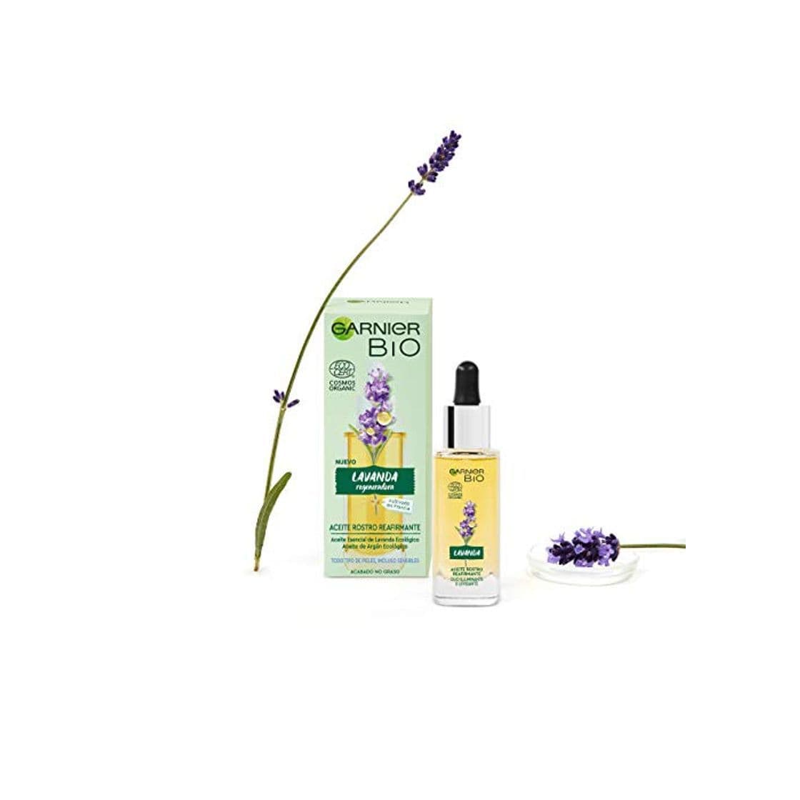 Beauty Garnier BIO Aceite Rostro Reafirmante con Aceite Esencial Lavanda y de Argán