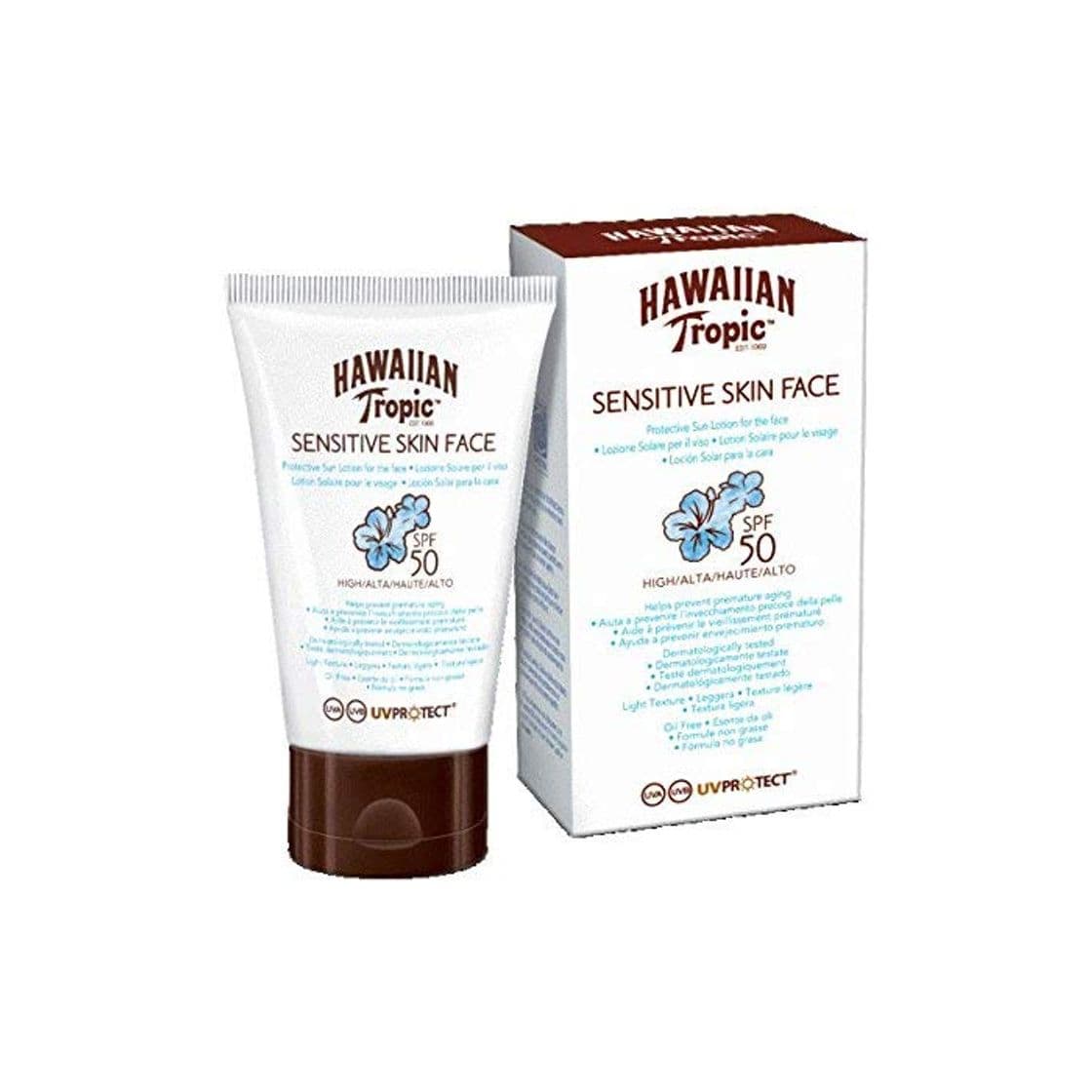 Beauty Hawaiian Tropic Sensitive Skin Face - Loción Solar Protectora para el Rostro