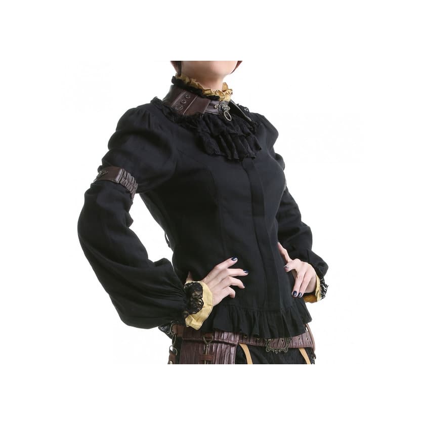 Product Camisa steampunk negra y beige