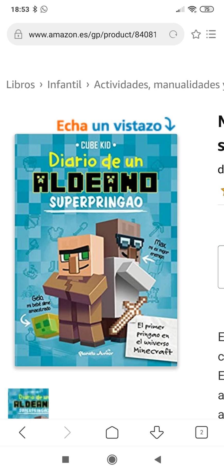 Libro Diario de un aldeano Súper pringao